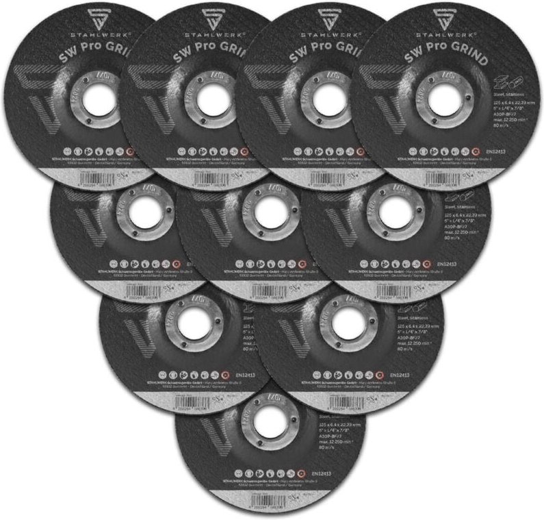 Thumbnail - STAHLWERK Schruppscheibe Schleifscheibe SW Pro Grind Ø125 mm 10er Set