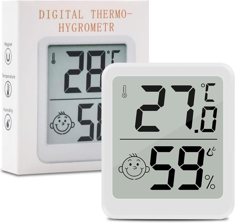 Indoor-Thermometer-Set, LCD-Mini-Digitalthermometer mit Hygrometer, Präzisions-Wandthermometer für Babyzimmer, Growzelt ...