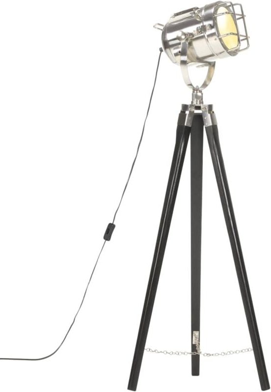 Stativlampe Schwarz Mango Massivholz 97 cm - Vidaxl