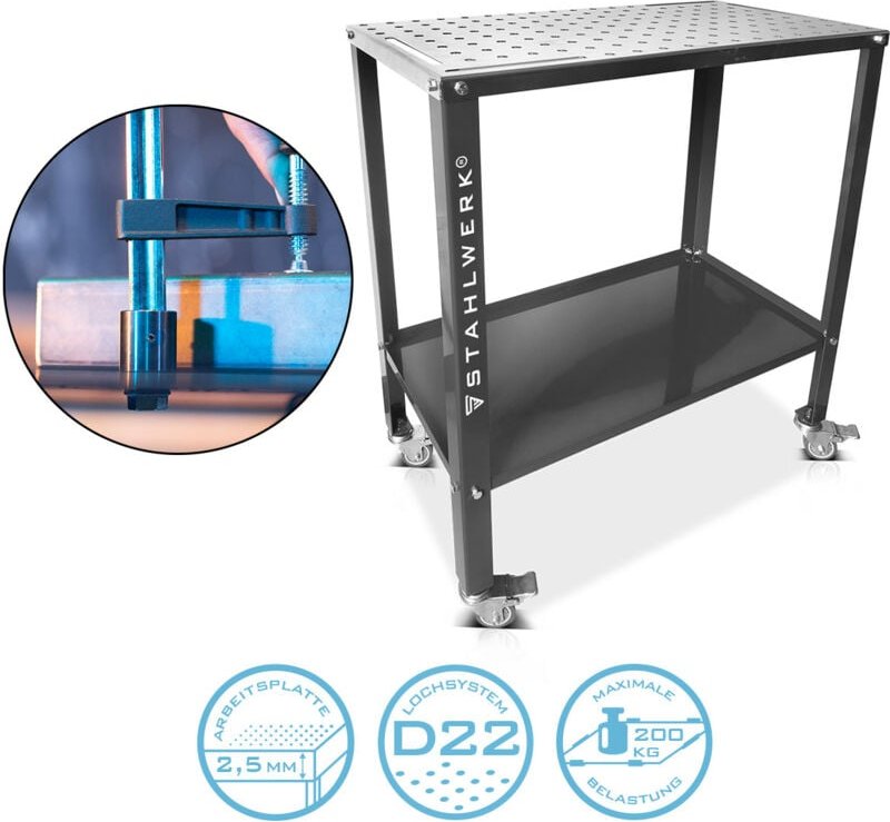STAHLWERK Schweißtisch WT-960 ST 915 x 457 mm Montagetisch mit 200 kg Tragkraft