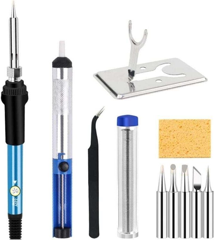 Kit per saldatore, Kit per saldatore, Saldatore, 220 v, Strumento per saldare e dissaldare, Strumento di rimozione, Temp...