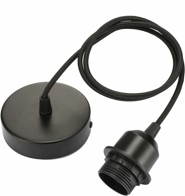 2 Stück E27 Lampenfassung Vintage Lampenfassung mit 100 cm Kabel und Befestigungsring Lampenfassung Retro Deckenleuchten...