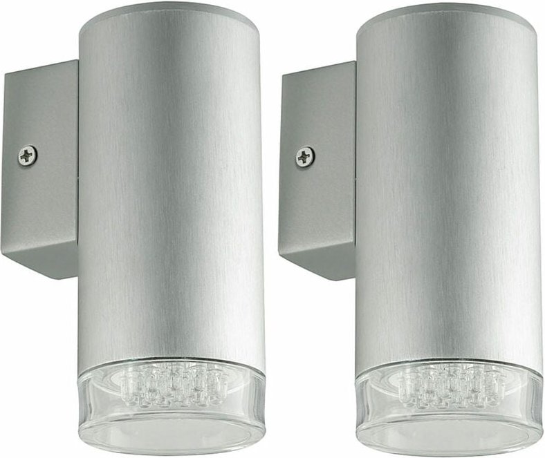 Wandlampe Wohnzimmerleuchte led Wandleuchte aufwärts Schlafzimmerlampe, Aluminium gebürstet Kunststoff klar, 1W 212lm ne...