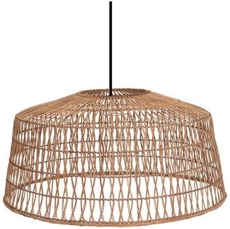 Licht-erlebnisse - Pendelleuchte Rattan Lampenschirm groß ø 79 cm Natur E27 Modern Boho Hängelampe Esszimmer Hängeleucht...