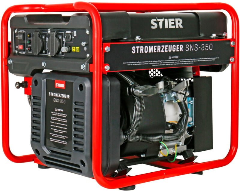Stromerzeuger SNS-350, Strom Generator, 13l Tankvolumen, 38 Kg, Stromerezuger leise mit 69 dB(A), 4-Takt Motor, Inverter...