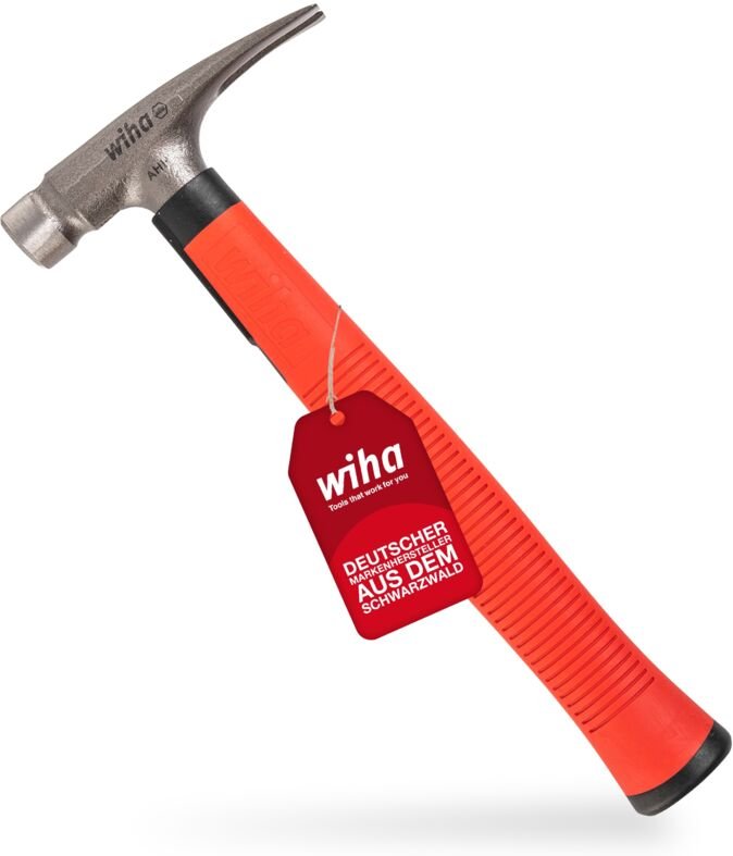 Toolland - Wiha Elektriker Hammer 300g (42071), Werkzeug für Elektriker für elektrische Arbeiten, flacher Boden des Hamm...