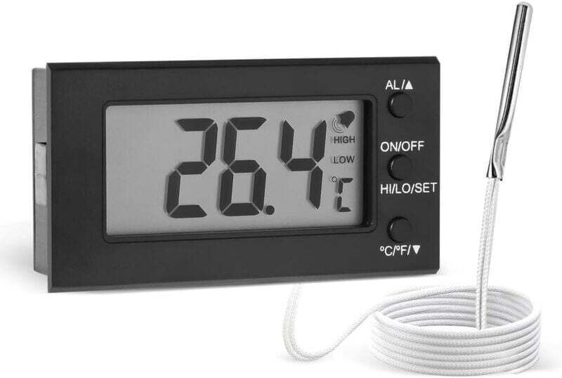Digitales Ofenthermometer -58 °F bis 572 °F / -50 °C bis 300 °C mit Sonde, Hoch- und Niedrigtemperaturalarm, Display