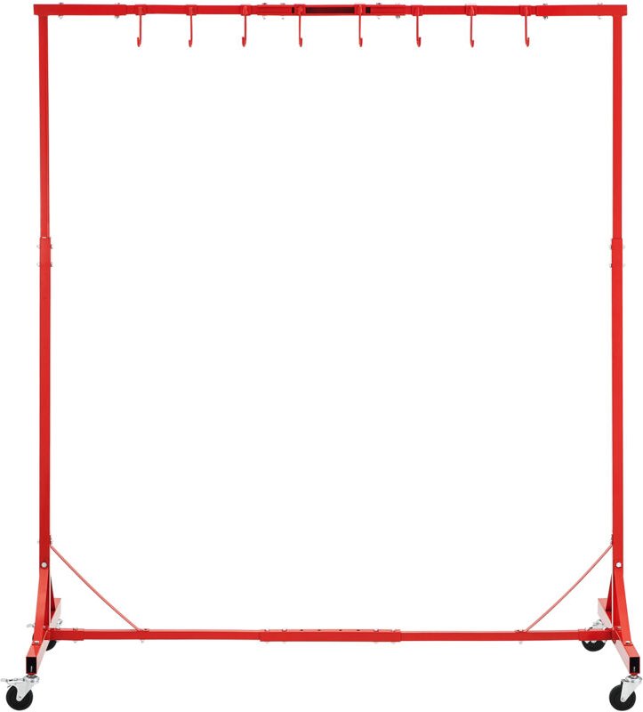 Malständer, 1,5 – 2,1 m verstellbar, 30 kg Tragkraft, 8 Haken, mit Rädern für die Garage - Mophorn