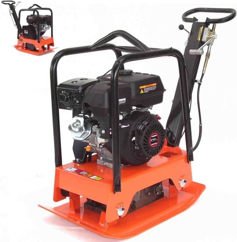 Apex - Rüttelplatte Verdichter 160kg 30kN 9PS reversierbar m. Fahrwerk Gummimatte 56121