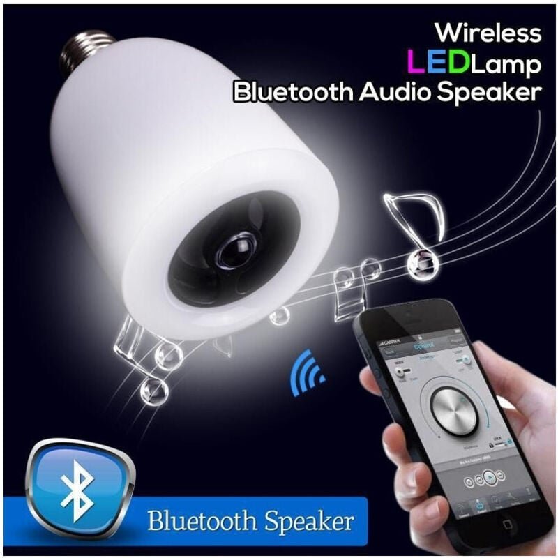 Trade Shop Traesio - Trade Shop - E27 LED-Glühbirne mit Bluetooth-Lautsprecher und Fernbedienung -