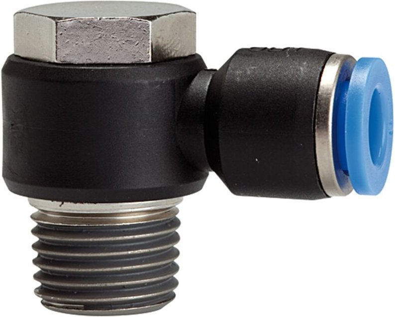 Riegler L-Steckverschraubung »Blaue Serie« drehbar, R1/2 a., max.15 Ø10mm