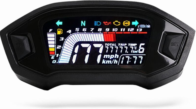 13000 U/min Universal-Motorrad-Drehzahlmesser mit digitaler LCD-Hintergrundbeleuchtung, digitaler LCD-Drehzahlmesser für...