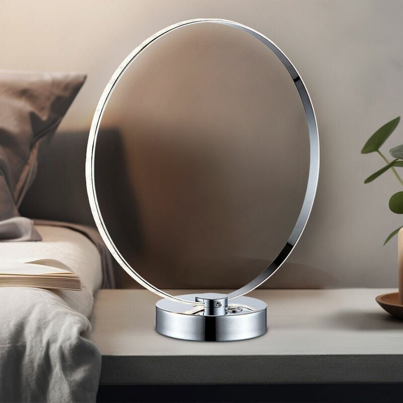 Etc-shop - Tischlampe Tischleuchte Nachttischleuchte Leselampe Leseleuchte, Chrom silber, Touchbedienung, led 12,5W 540L...