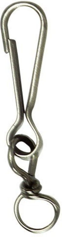 Vernickelter Wirbelringkarabiner 80 mm.