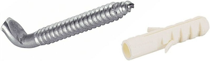 Aufhängehaken und Dübel 6x50 mm, Stahl verzinkt