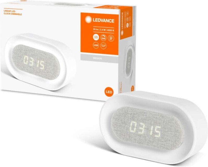 Ledvance - Led Uhr dimmbar 3,4W 4000K aufladbar über usb Kabel