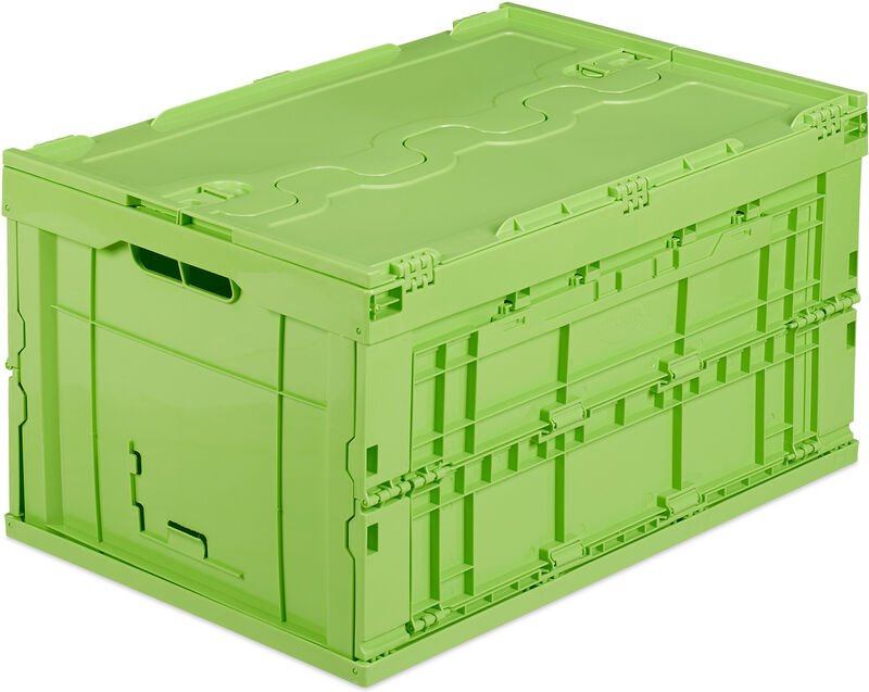 Relaxdays - Profi Transportbox, stabil, Gewerbe, hochwertiger Kunststoff, Qualität, 60 l, HxBxT 32,5x58,5x39,5cm, grün