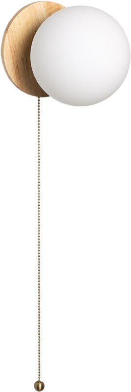 Wandleuchte aus Holz und Glas Gold Orbit Natürlich