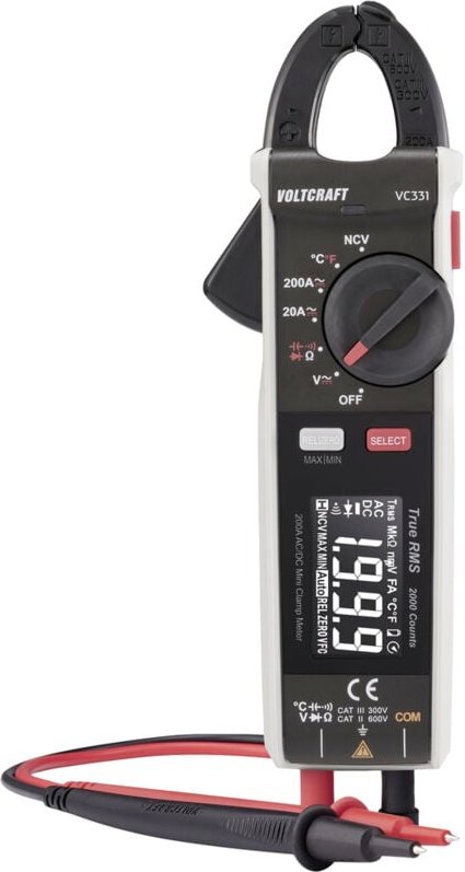 Voltcraft - VC-331 Stromzange kalibriert (iso) cat ii 600 v, cat iii 300 v Anzeige (Counts): 2000