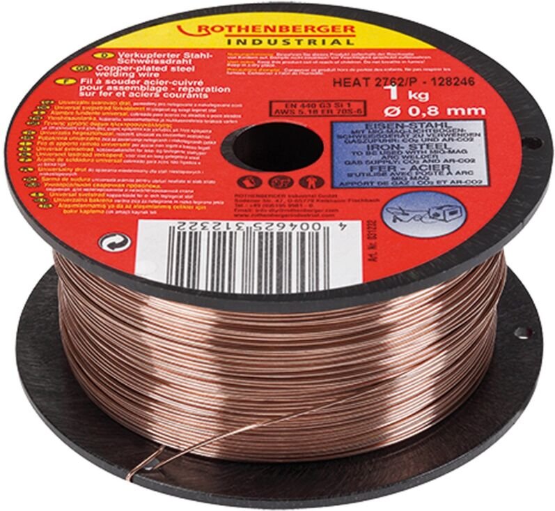 Rothenberger - Schutzgas-Schweißdraht verkupfert ø 0,8 mm, 1 kg Schweißzubehör