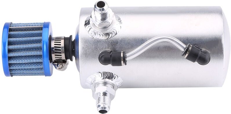 Thumbnail - Oil Catch Can, 0.5L Universalaluminium Motoröl Fang Behälter kann Reservoir Entlüftungsfilter(Silber SI-A0409) - Ej.life