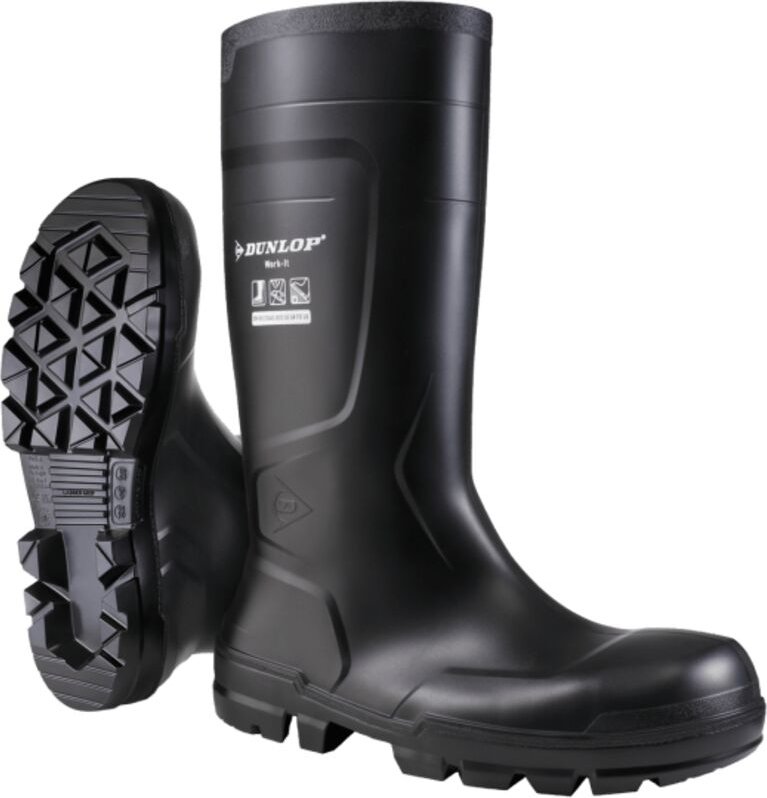 Sicherheits-Stiefel Work-It Full Safety Gr. 37 pvc schw S5 sr, NB2HD01 - Dunlop