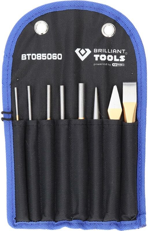 Brilliant Tools - Meißel und Splintentreiber / Durchtreiber-Satz, 8-tlg