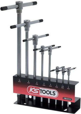 Thumbnail - KS TOOLS Schlüsselsatz - T-Griff - Auf Metall-Display - 8-teilig - 158.5111