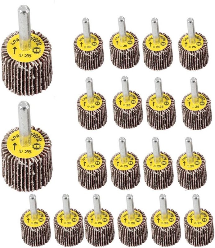 20er-Pack montierte Fächerschleifscheiben, Körnung 80, Aluminiumoxid-Schleifscheiben für Bohrmaschinen – Schleifwerkzeug