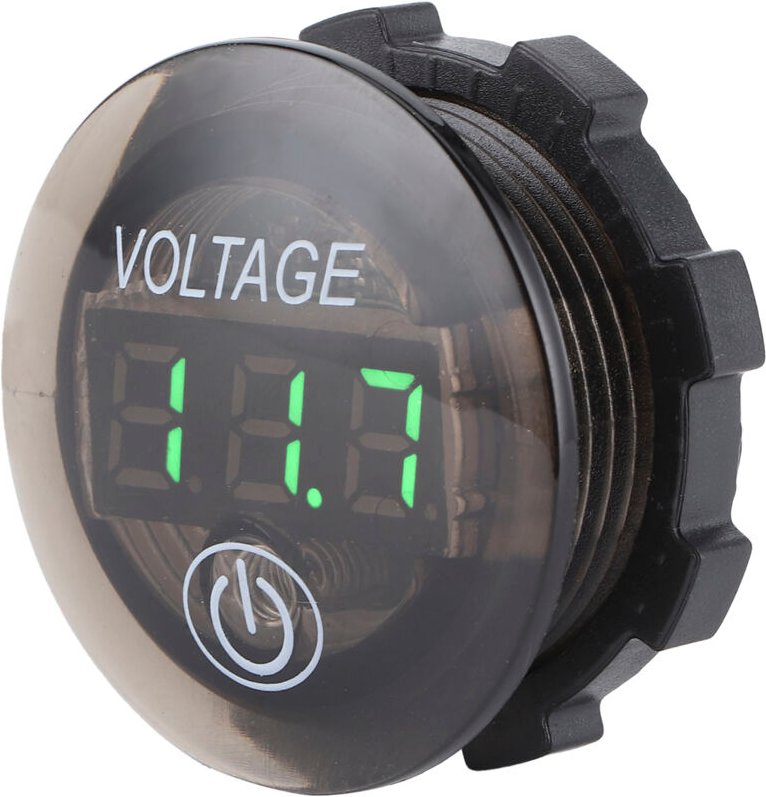 Universelles LED-Digitalvoltmeter für Gleichstrom 12-24V Autobatterie mit Berührungsschalter (Grün)
