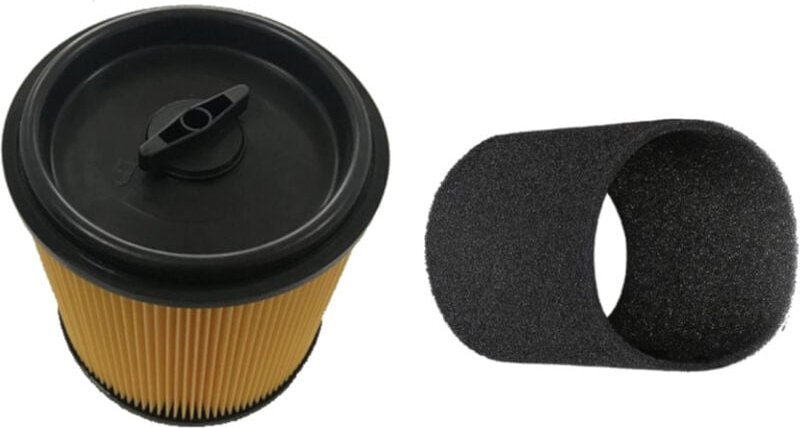 Thumbnail - 2in1 Set: Faltenfilter mit Verschlussdeckel + Schaumfilter für Parkside pnts 1400 B1, 1400 C1, 1400 D1, 1400 E2, 1400 F2...