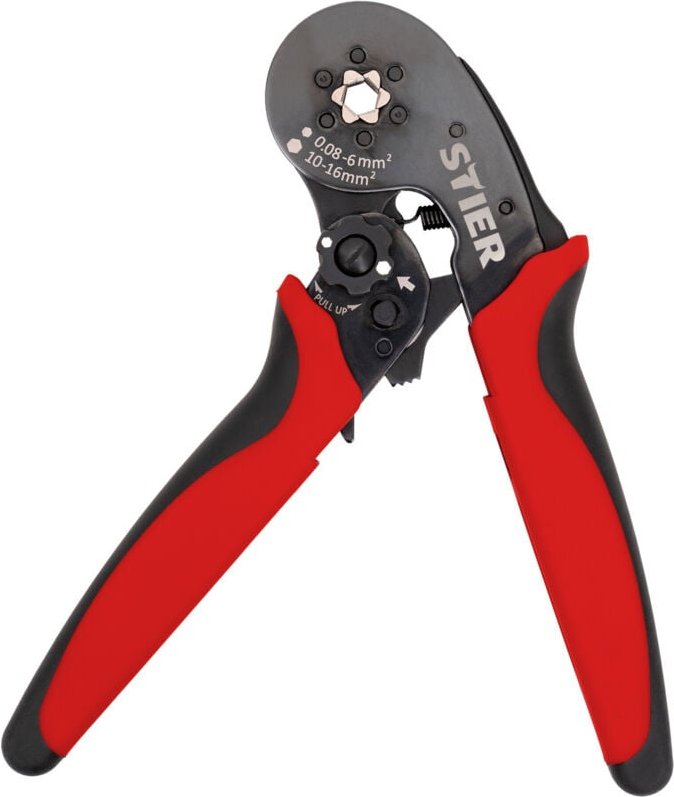 Crimpzange für Aderendhülsen Sechskant-Pressung 16 mm², Quetschzange, Presszange, Aderendhülsenzange Sechskant - Stier