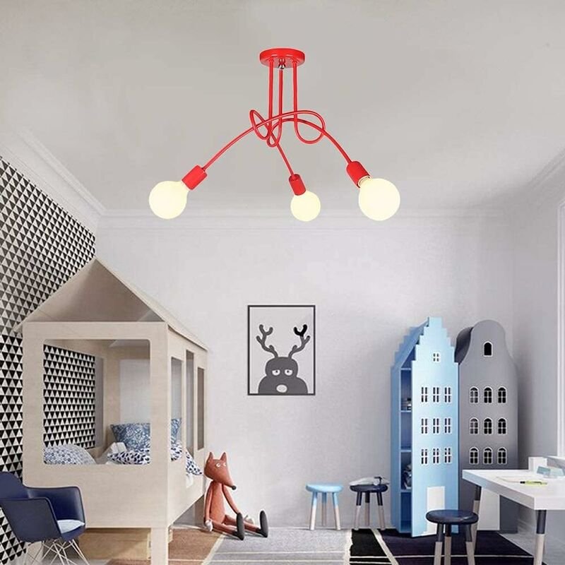 Axhup - Deckenlampe Vintage Industriell Stil Deckleuchte Spinne Eisen Kronleuchter Innen E27 für Wohnzimmer Schlafzimmer...