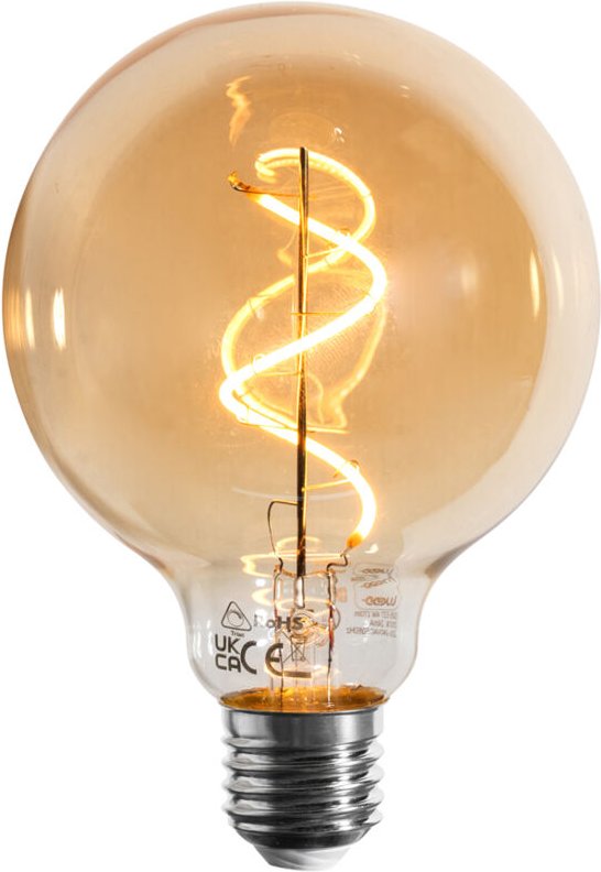 Luedd - E27 Dimmbare LED-Glühbirne Spiralfilament G95 Gold 4W 270 lm 2100K