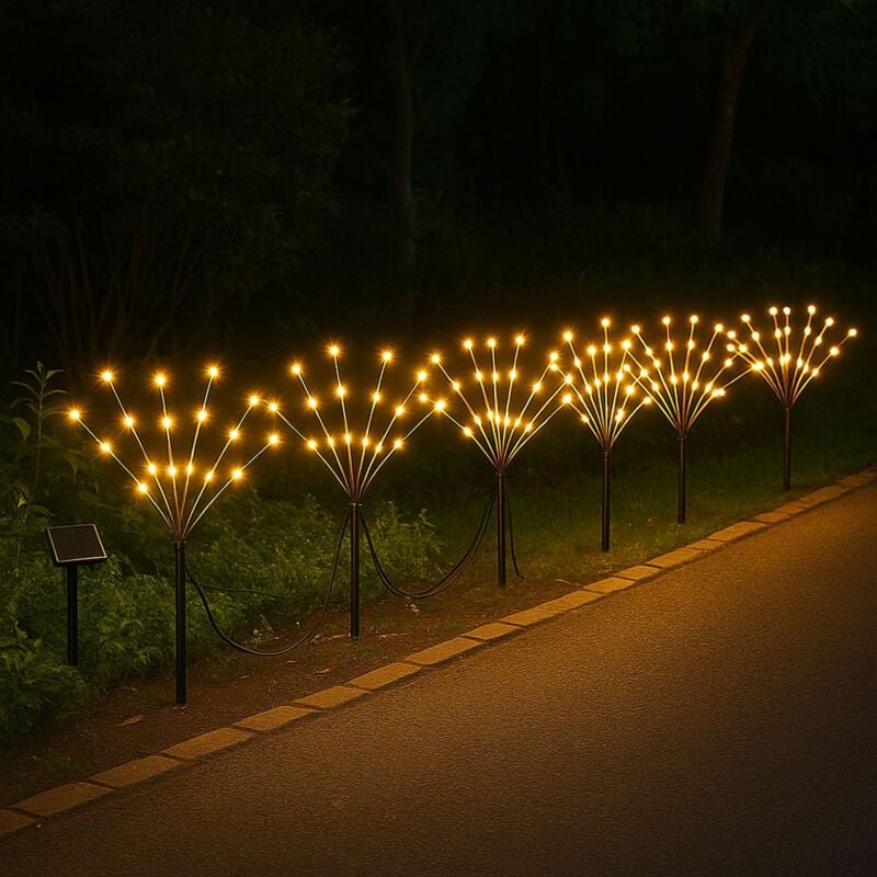 Solarlampen für Außen Gartendeko Solarleuchte Solar Lampe Outdoor, braun Erdspitze mit Kabel, 1x led, Garten, 2er Set