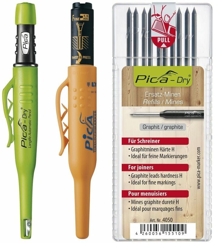 Vasalat - Pica Dry Tieflochmarker Graphit + Pica 150 rot + 10 Ersatzminen