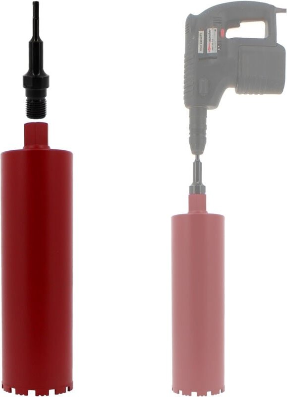 Gt Market - Diamantbohrkrone ø 127 mm mit Adapter für Bohrmaschine und SDS-plus-Bohrhammer