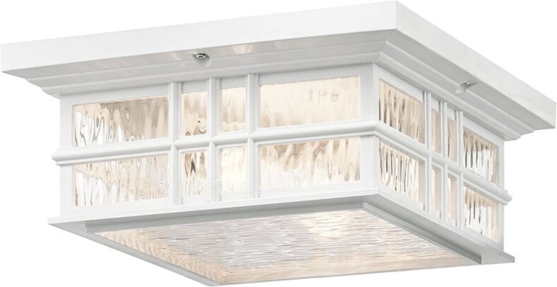 Thumbnail - Elstead - Beacon Square Außen 2 Light Flush Mount, Weiß, IP44, E27