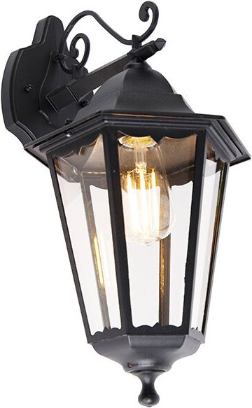 Klassische Außenwandlaterne schwarz IP44 - Havana Down
