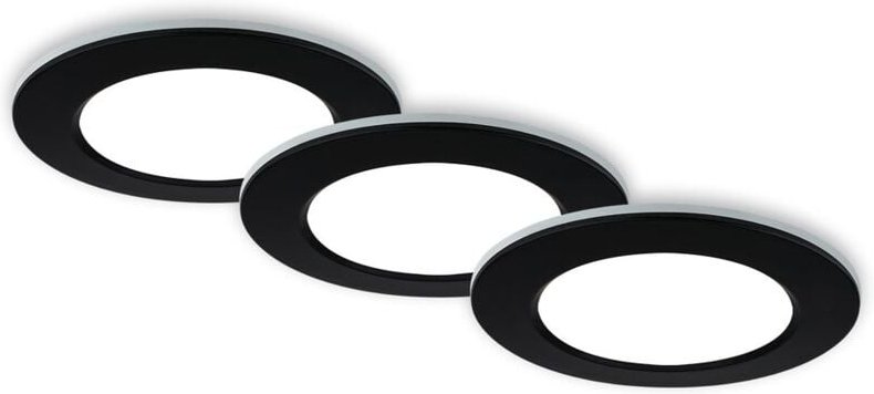 Briloner - led Einbauleuchten Bad 3x5W dimmbar Fernbedienung IP44 schwarz Ø9,2cm