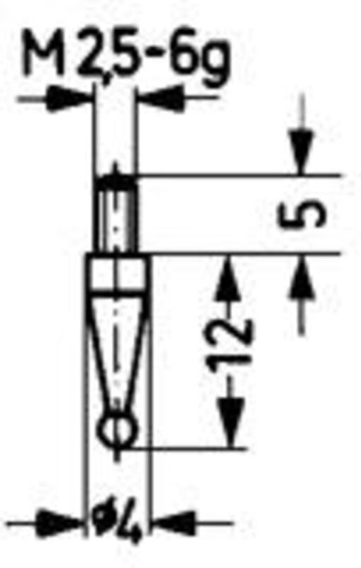 Messeinsatz ø 3 mm Kugel M2,5 Stahl passend zu Messuhren