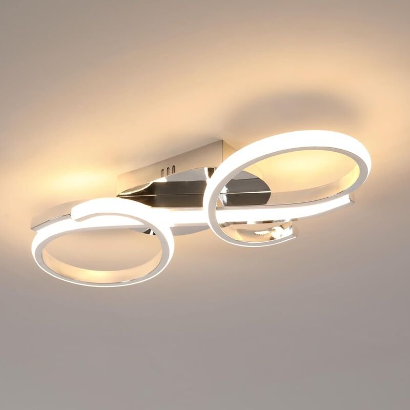 Moderne LED-Deckenleuchte, 36W 4000LM, Warmweißes Licht 3000K, Deckenlampe für Schlafzimmer, Wohnzimmer, Küche, Flur - C...