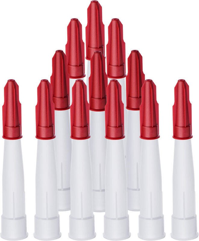 12 Sets mit Dichtungsdüsenkappen, Dichtungsdüsen, wiederverschließbaren Silikonapplikatorspitzen, weiß + rot