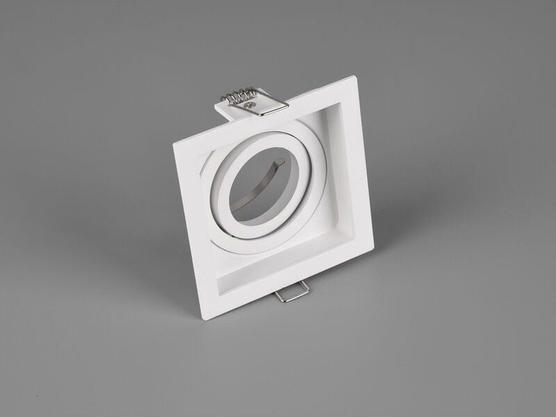 Trio - Eckiger Deckeneinbaustrahler kenai Weiß matt, schwenkbar 9,2 x 9,2cm