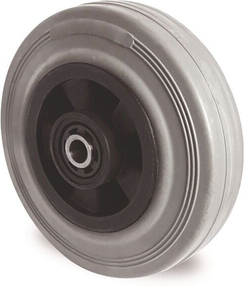 Ersatzrad Rad-Ø 100 mm Tragfähigkeit 75 kg Vollgummi grau Achs-Ø 8 mm n - Promat