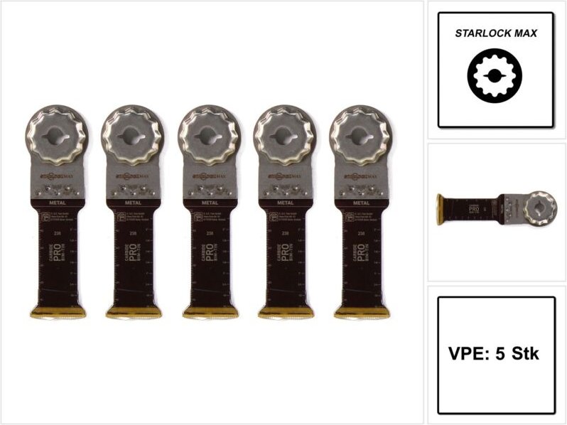 Fein - 5x E-Cut Carbide Pro Sägeblatt StarlockMax 35 mm - 63502238230