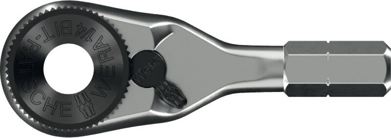 Wera 8011 Zyklop Mini 4 Bit-Ratsche für Aufsteckknarre 1/4 Zoll, 1/4" x 50 mm