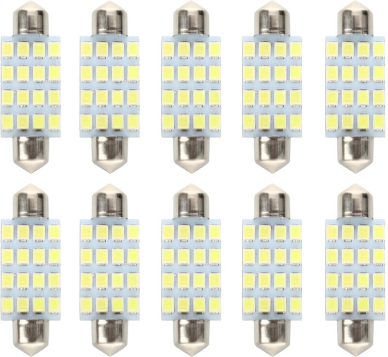 10 Autobirnen Filz 16 led smd 3528 42mm