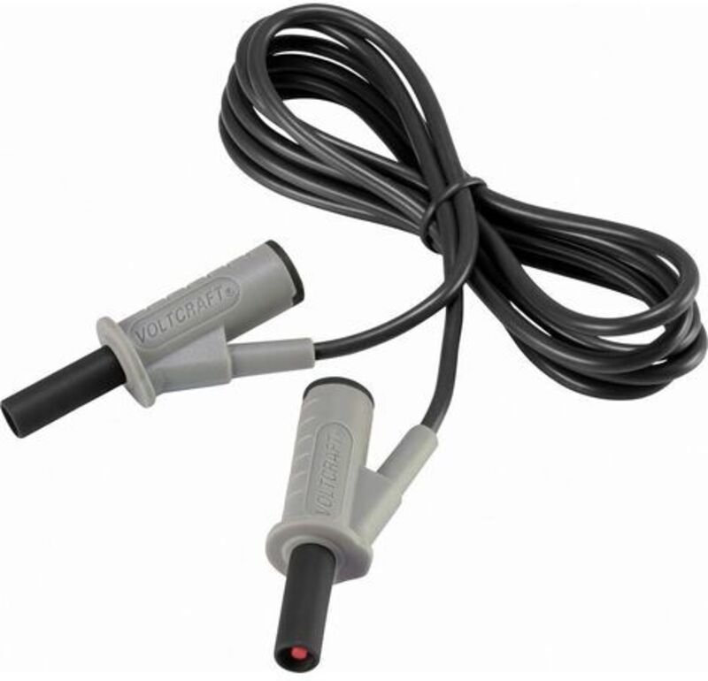 VOLTCRAFT MSB-501 Sicherheits-Messleitung Lamellenstecker 4 mm Lamellenstecker 4 mm 1.50 m Schwarz 1