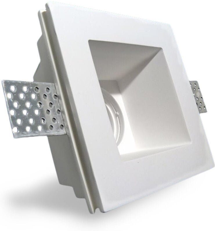 Trade Shop - fester einbau-spotlight-halter aus gips für GU10 led-lampen quadratisch 12X12 cm -
